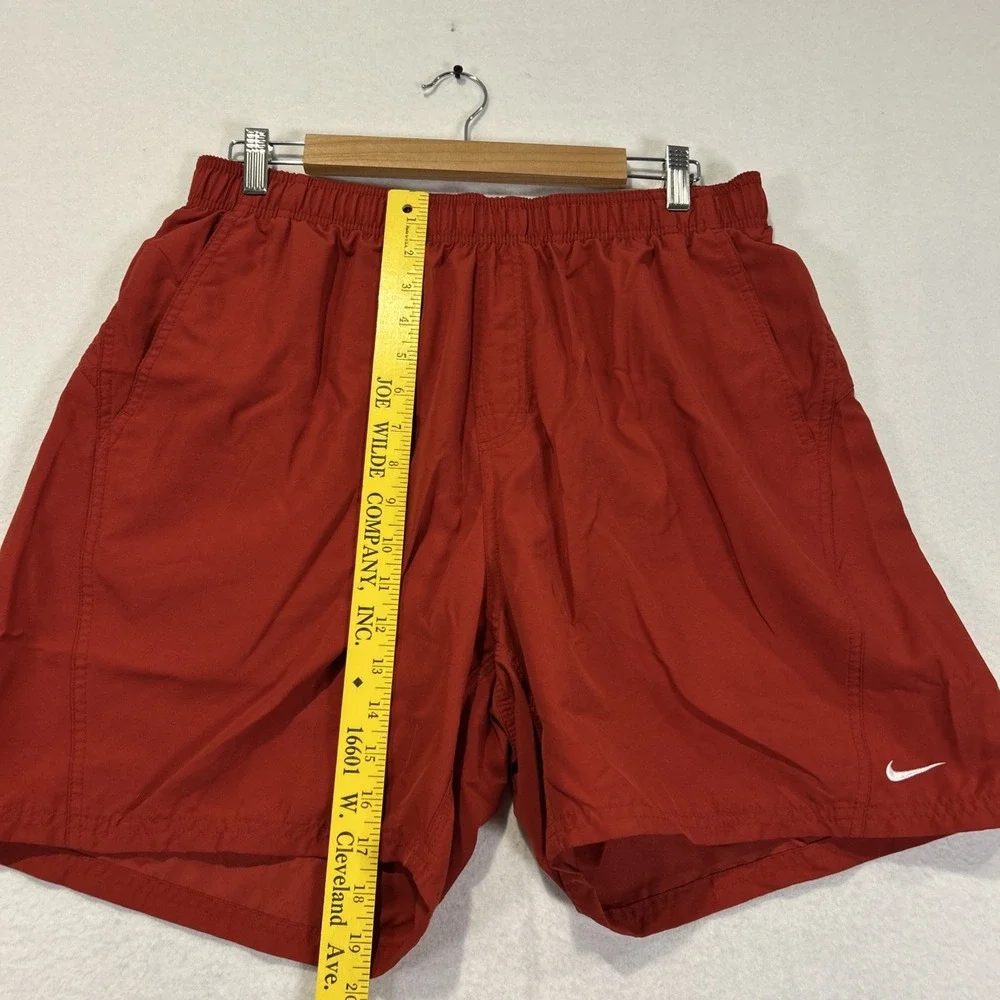 Vintage Nike Swim Shorts Mens XL Red Trunks Lined Drawstring Logo Pockets